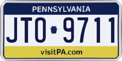PA license plate JTO9711