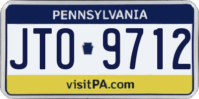 PA license plate JTO9712