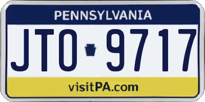 PA license plate JTO9717