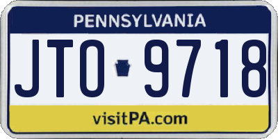 PA license plate JTO9718