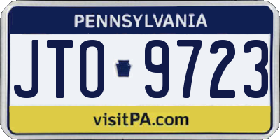 PA license plate JTO9723