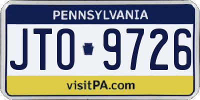 PA license plate JTO9726