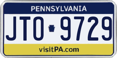 PA license plate JTO9729
