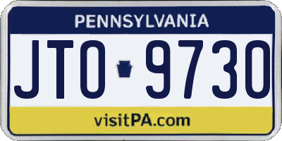 PA license plate JTO9730