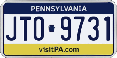 PA license plate JTO9731