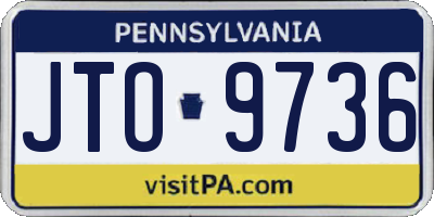PA license plate JTO9736