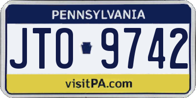 PA license plate JTO9742