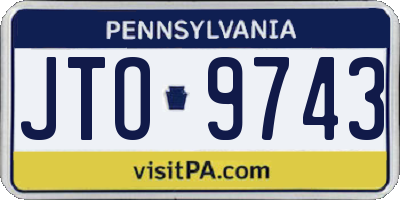 PA license plate JTO9743
