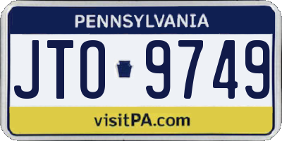 PA license plate JTO9749