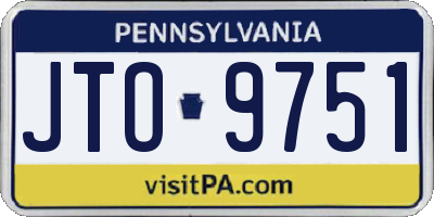 PA license plate JTO9751