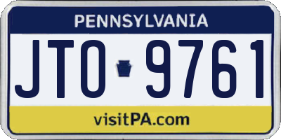 PA license plate JTO9761