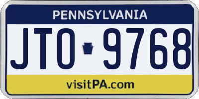 PA license plate JTO9768