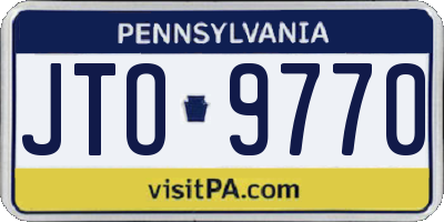 PA license plate JTO9770