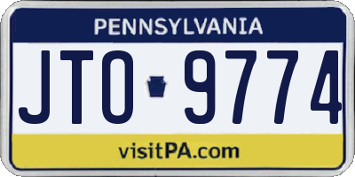 PA license plate JTO9774