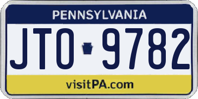 PA license plate JTO9782