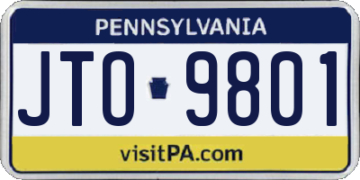 PA license plate JTO9801
