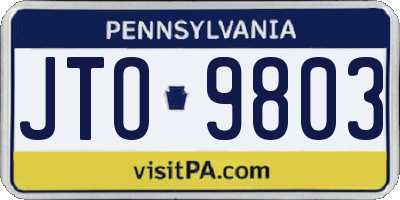 PA license plate JTO9803
