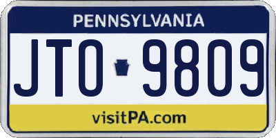 PA license plate JTO9809