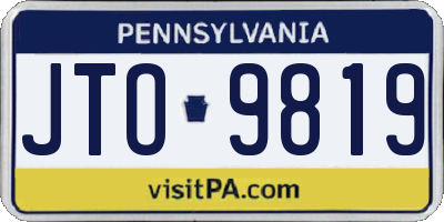 PA license plate JTO9819