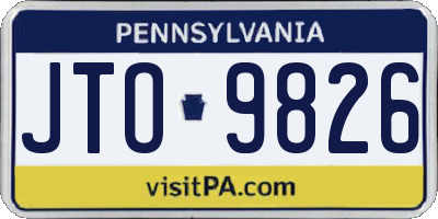 PA license plate JTO9826