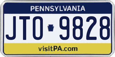 PA license plate JTO9828