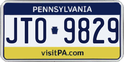PA license plate JTO9829