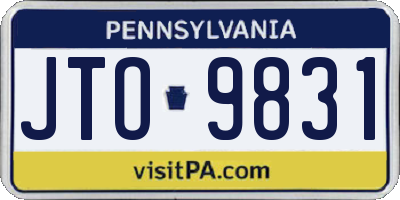 PA license plate JTO9831