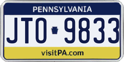 PA license plate JTO9833