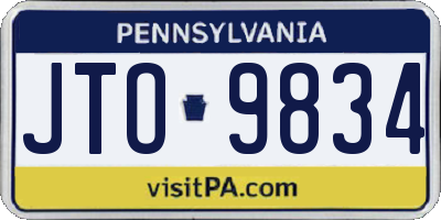 PA license plate JTO9834