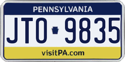 PA license plate JTO9835
