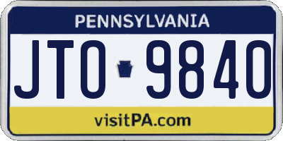 PA license plate JTO9840
