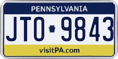 PA license plate JTO9843