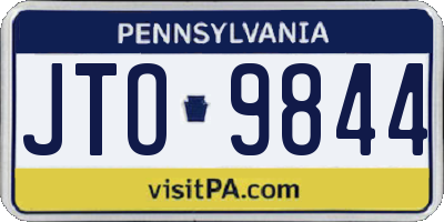 PA license plate JTO9844