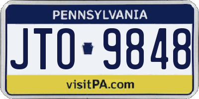 PA license plate JTO9848