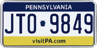 PA license plate JTO9849