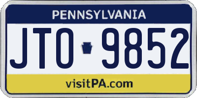 PA license plate JTO9852
