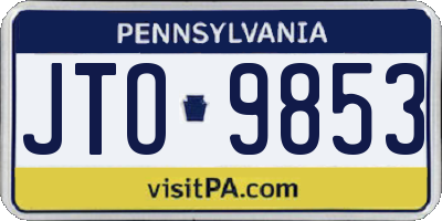 PA license plate JTO9853