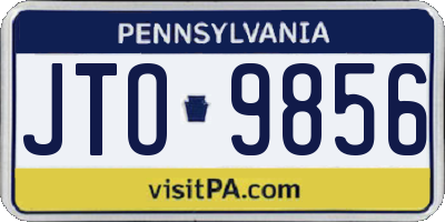PA license plate JTO9856