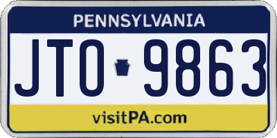 PA license plate JTO9863