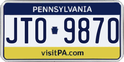 PA license plate JTO9870