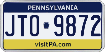 PA license plate JTO9872