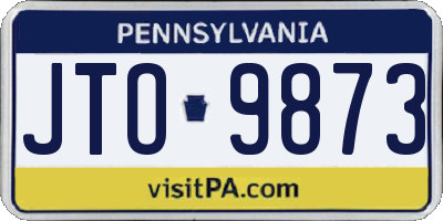 PA license plate JTO9873