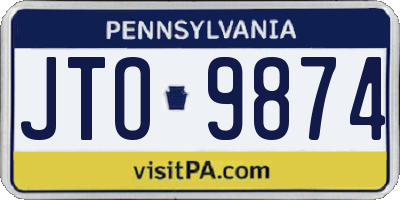 PA license plate JTO9874