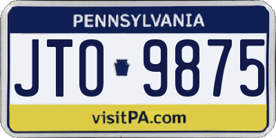 PA license plate JTO9875