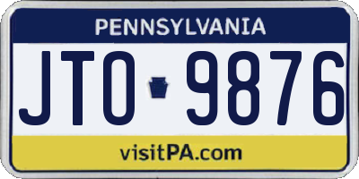 PA license plate JTO9876