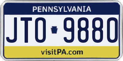 PA license plate JTO9880
