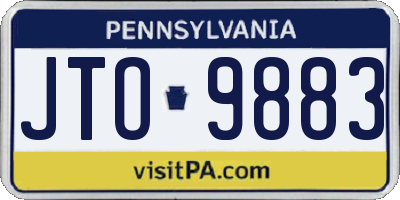 PA license plate JTO9883
