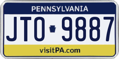 PA license plate JTO9887