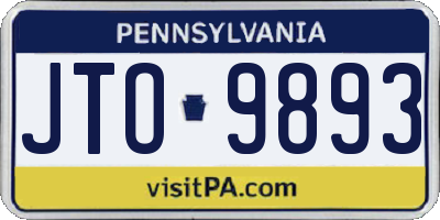 PA license plate JTO9893