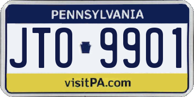 PA license plate JTO9901
